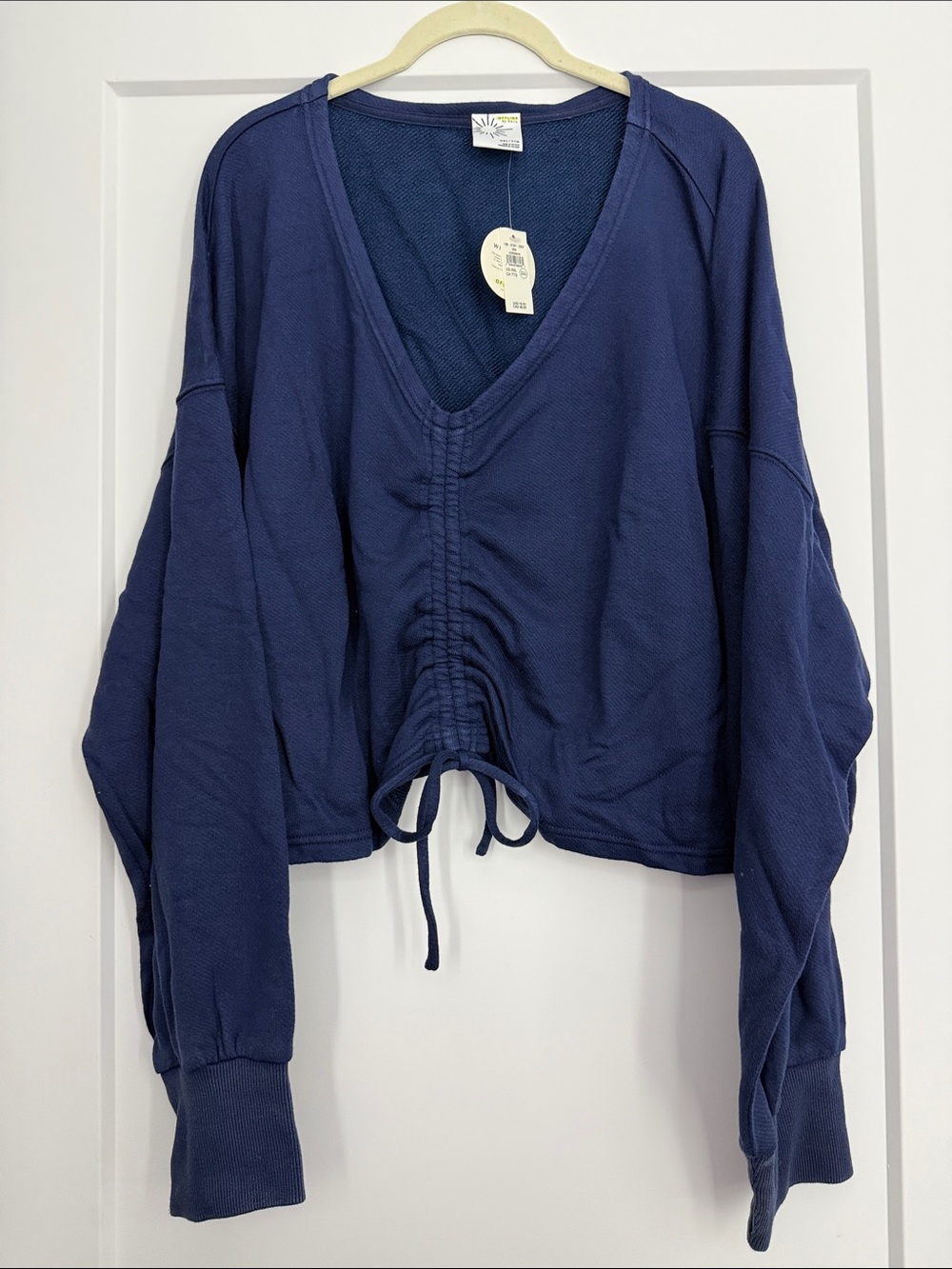 Offline by Aerie Terry Clinched Front CrewneckSize XXL NEW WITH TAGS Navy Blue